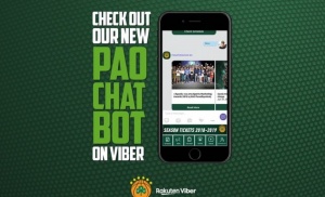 Έ&phi;&tau;&alpha;&sigma;&epsilon; &tau;&omicron; &nu;έ&omicron; PAO Chat bot &sigma;&tau;&omicron; Viber