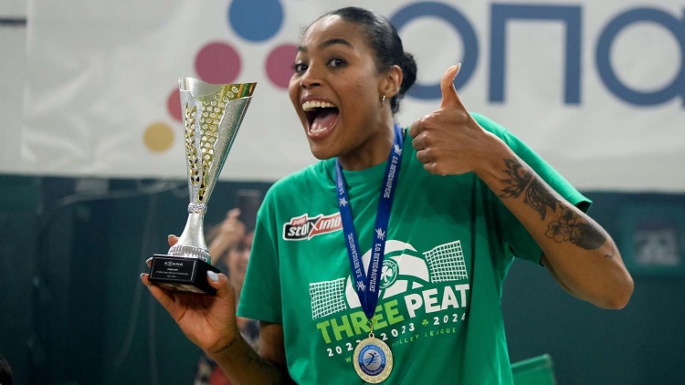 MVP &tau;&eta;&sigmaf; Volley League &gamma;&upsilon;&nu;&alpha;&iota;&kappa;ώ&nu; &eta; Ά&tau;&kappa;&iota;&nu;&sigma;&omicron;&nu;: &laquo;&Alpha;&phi;&iota;&epsilon;&rho;&omega;&mu;έ&nu;&omicron; &sigma;&epsilon; ό&lambda;&eta; &tau;&eta;&nu; &omicron;&mu;ά&delta;&alpha;&raquo;